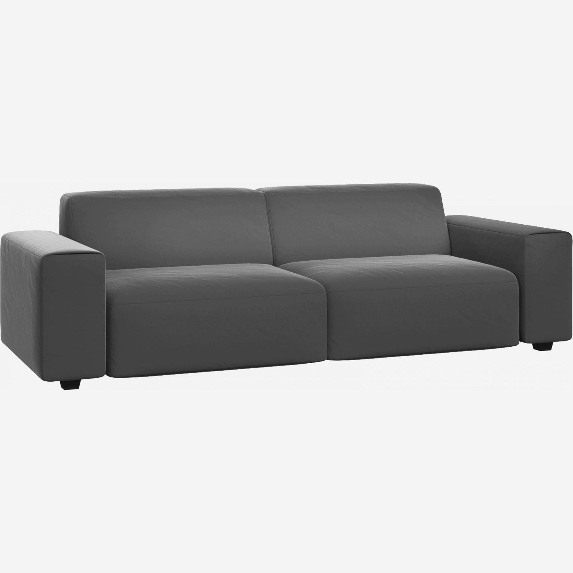 Velvet 4-seater sofa - Silver grey