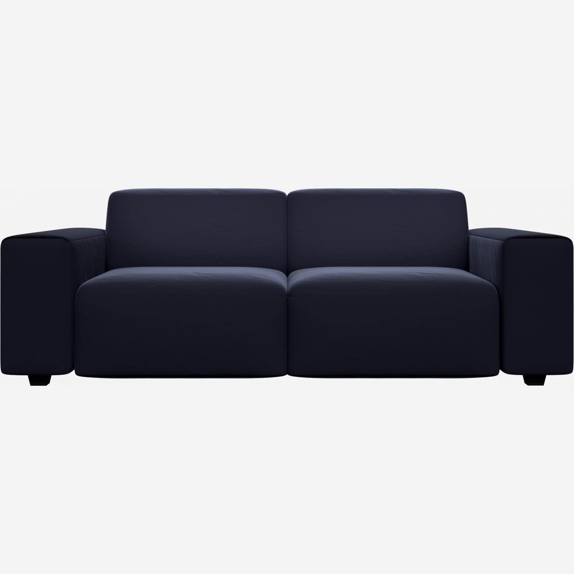 Velvet 3-seater sofa - Navy blue