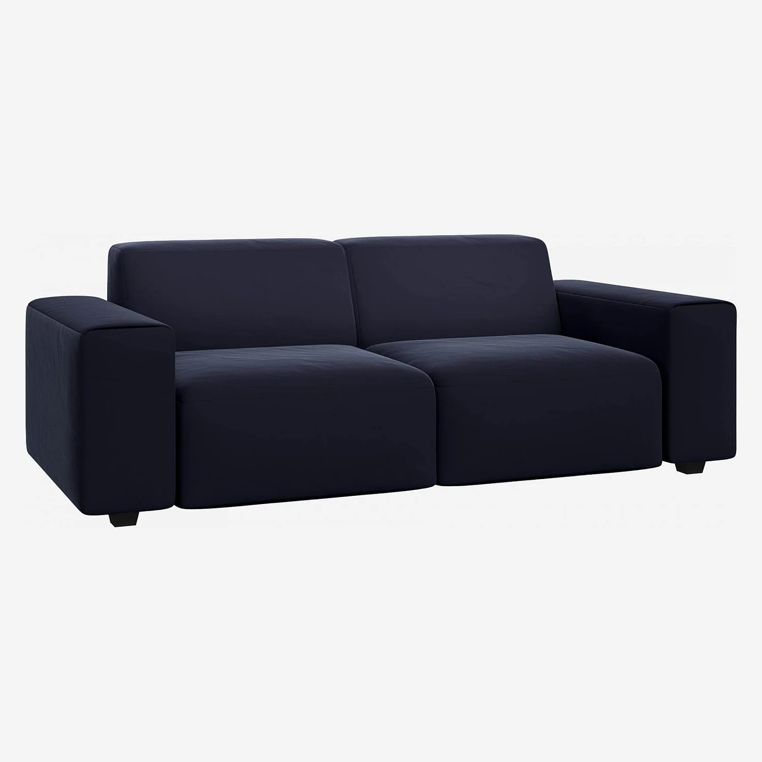 Canapé 3 places en velours - Bleu encre - 3