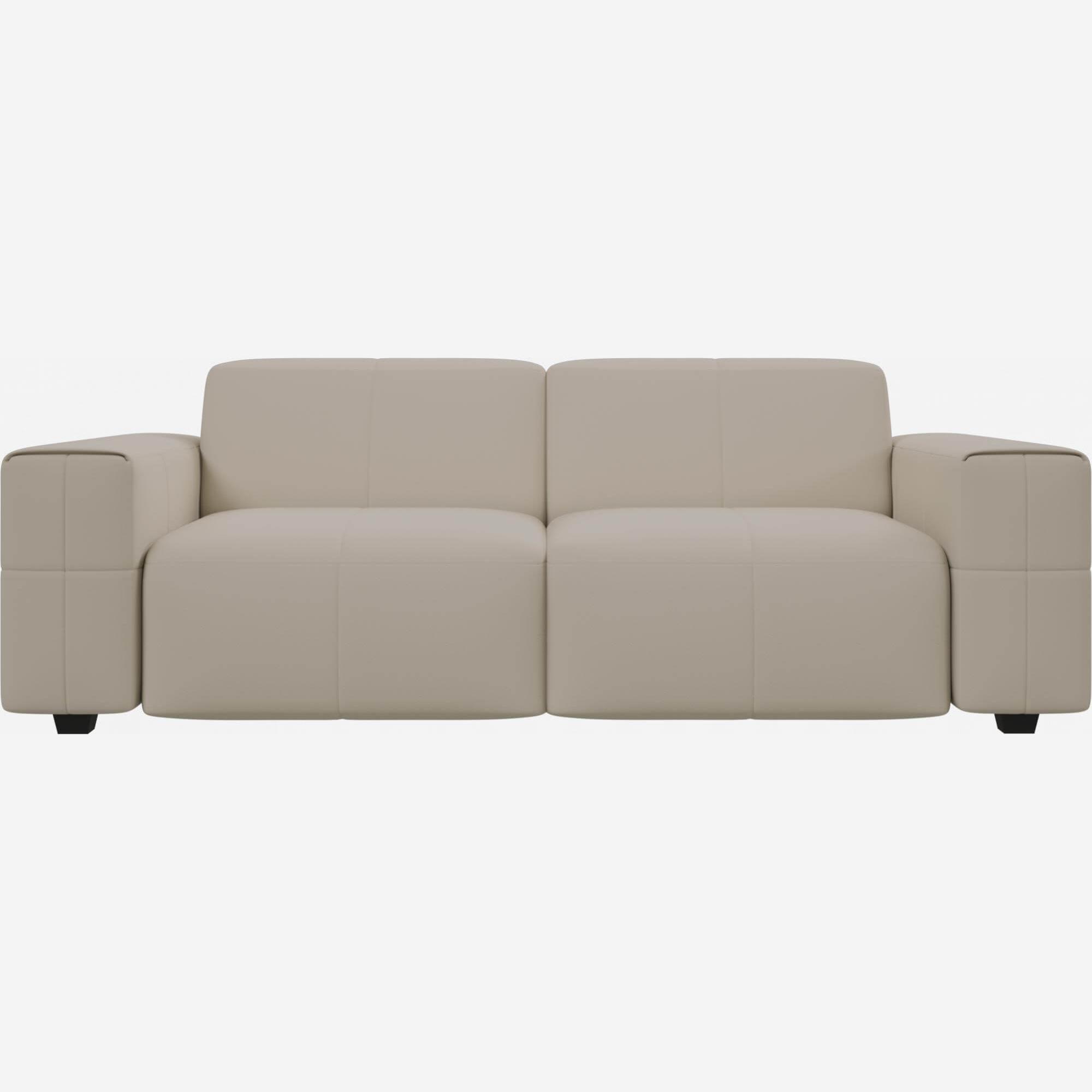 3-Sitzer Sofa aus Savoy-Leder - Alabasterweiß