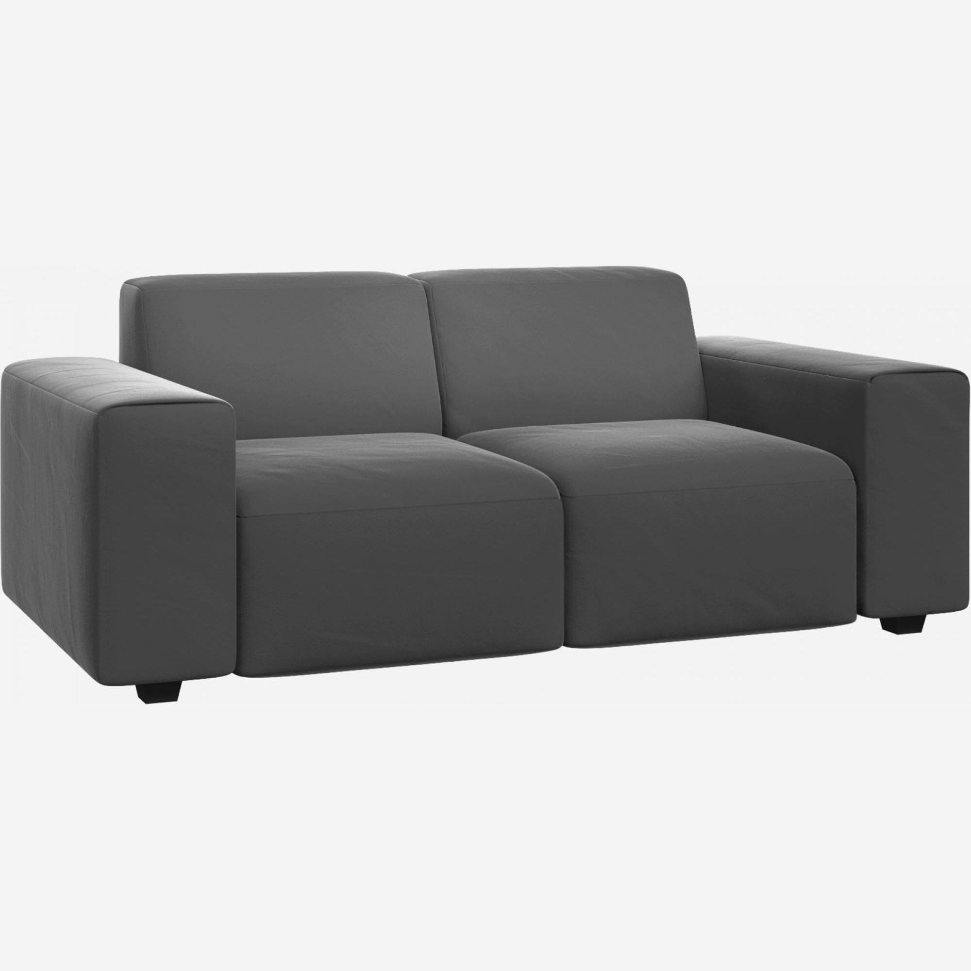 Velvet 2-seater sofa - Silver grey