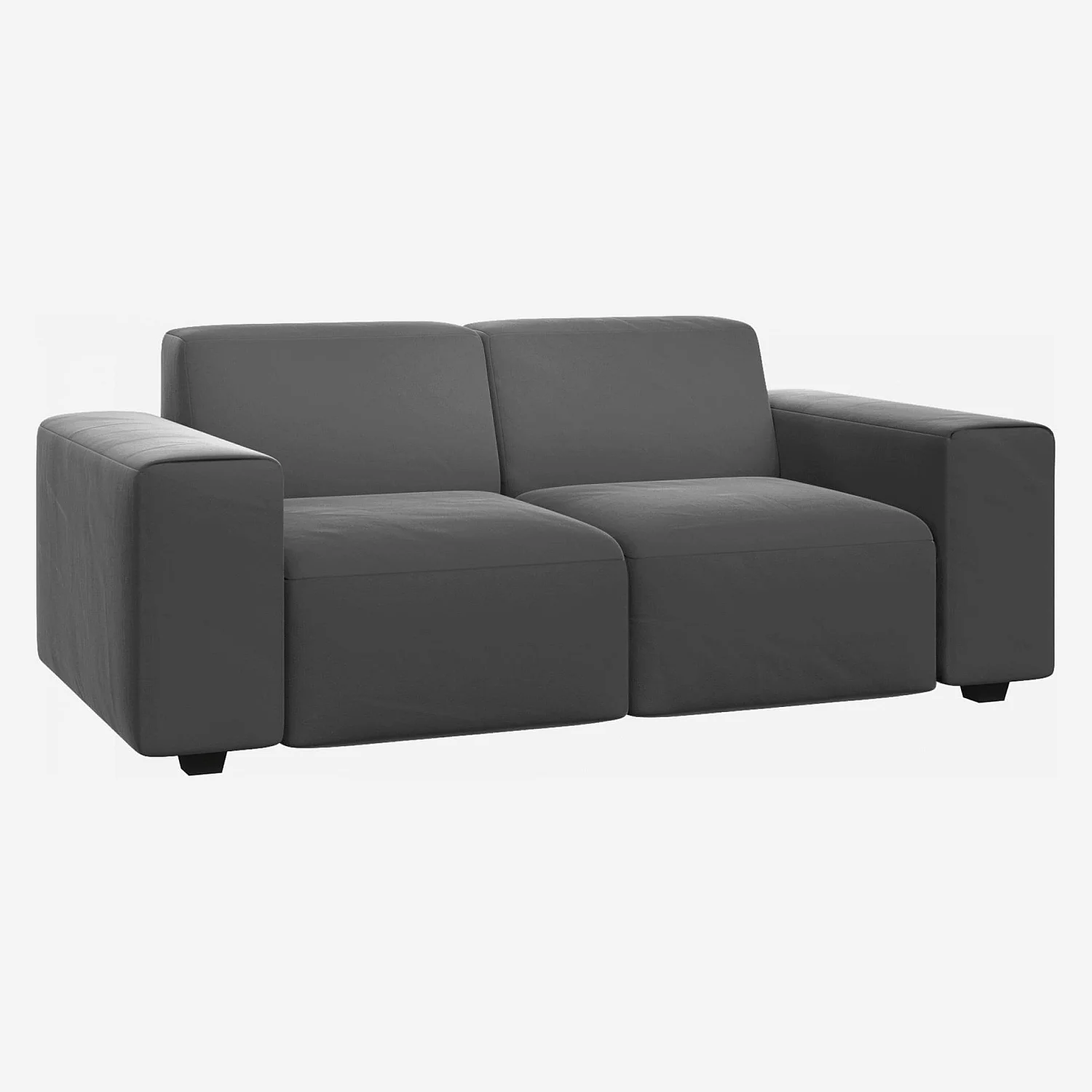 Canapé 2 places en velours - Gris ardoise - 2