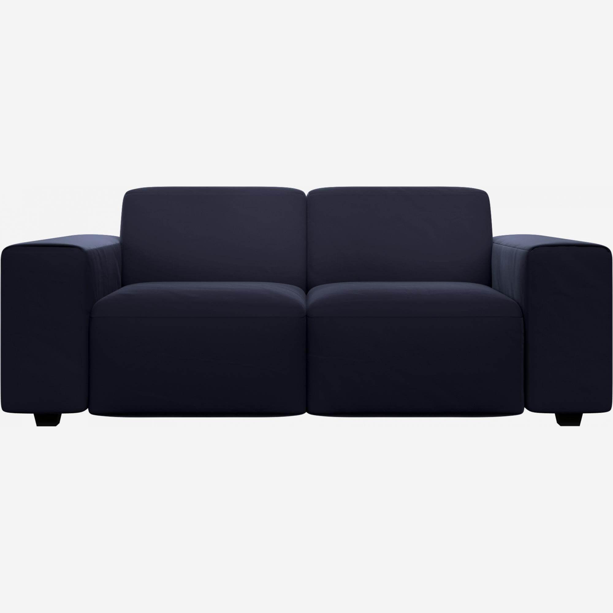 2-Sitzer Sofa aus Samt - Tintenblau