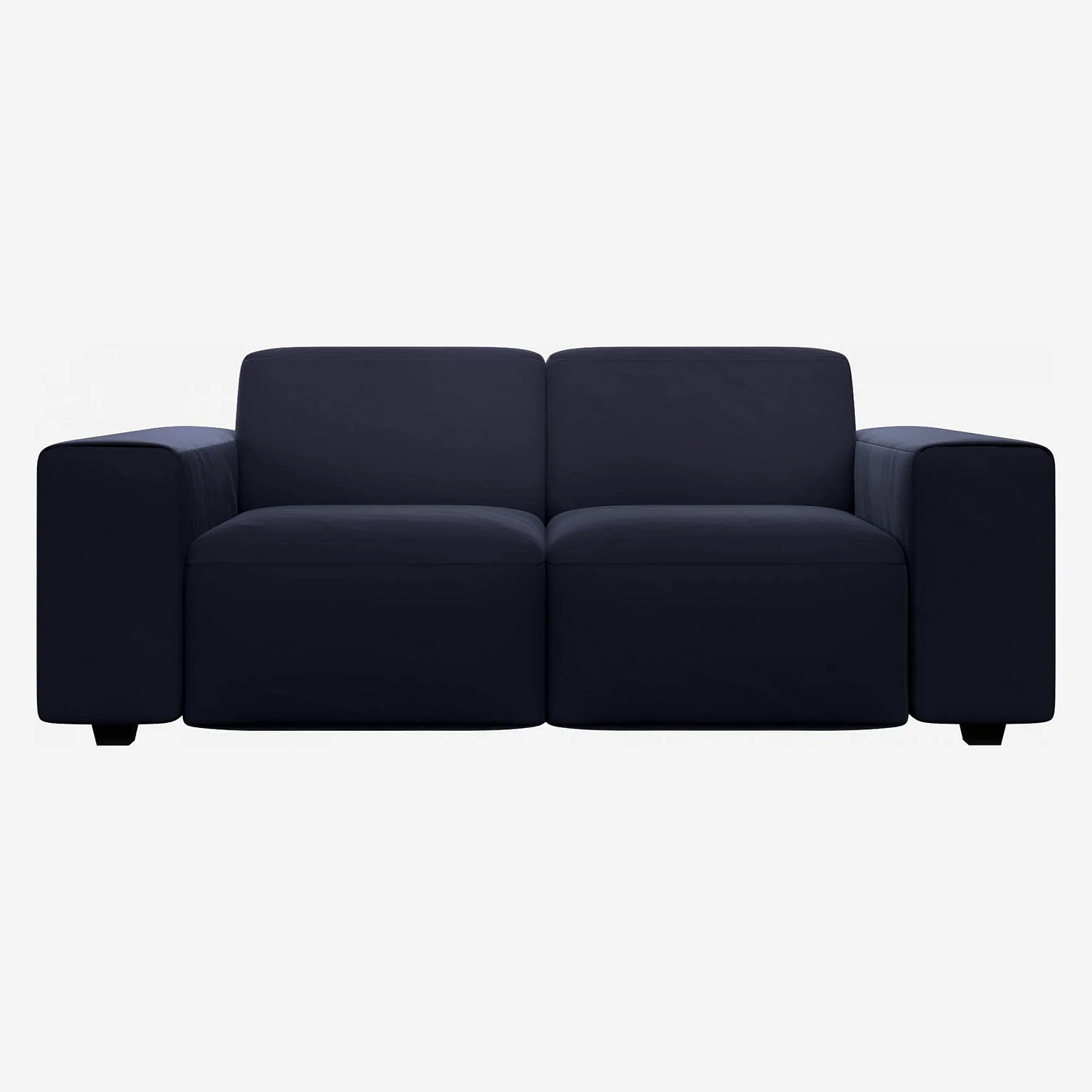 Canapé 2 places en velours - Bleu encre - 1