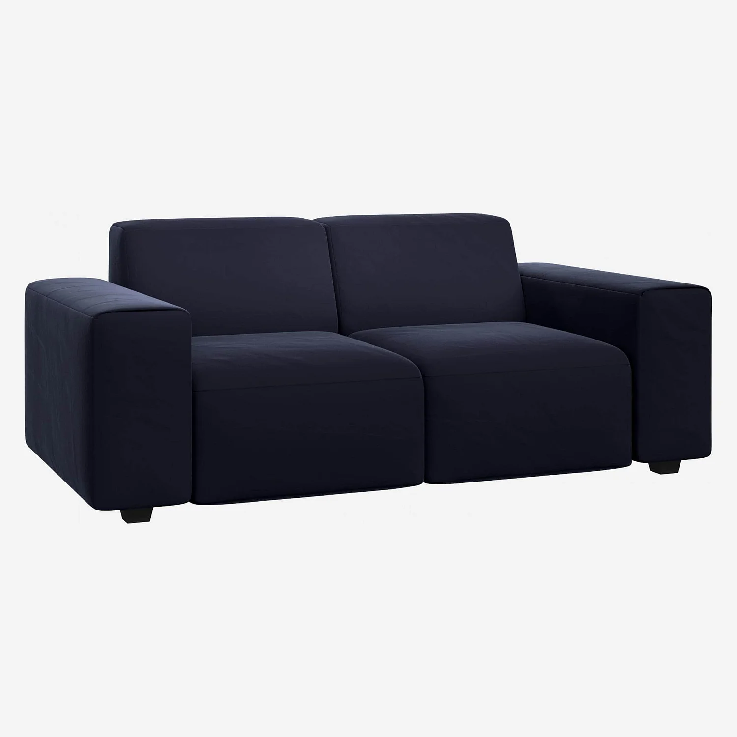 Canapé 2 places en velours - Bleu encre - 2