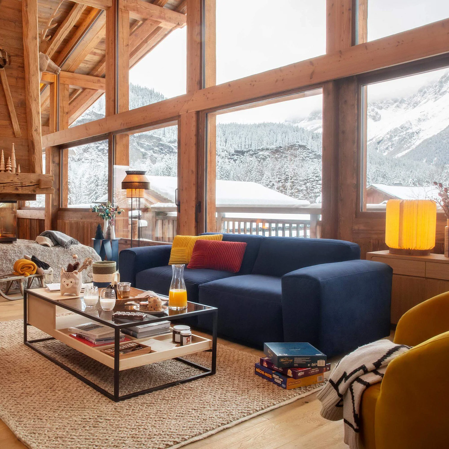 Canapé d'angle gauche en velours - Bleu encre - 3