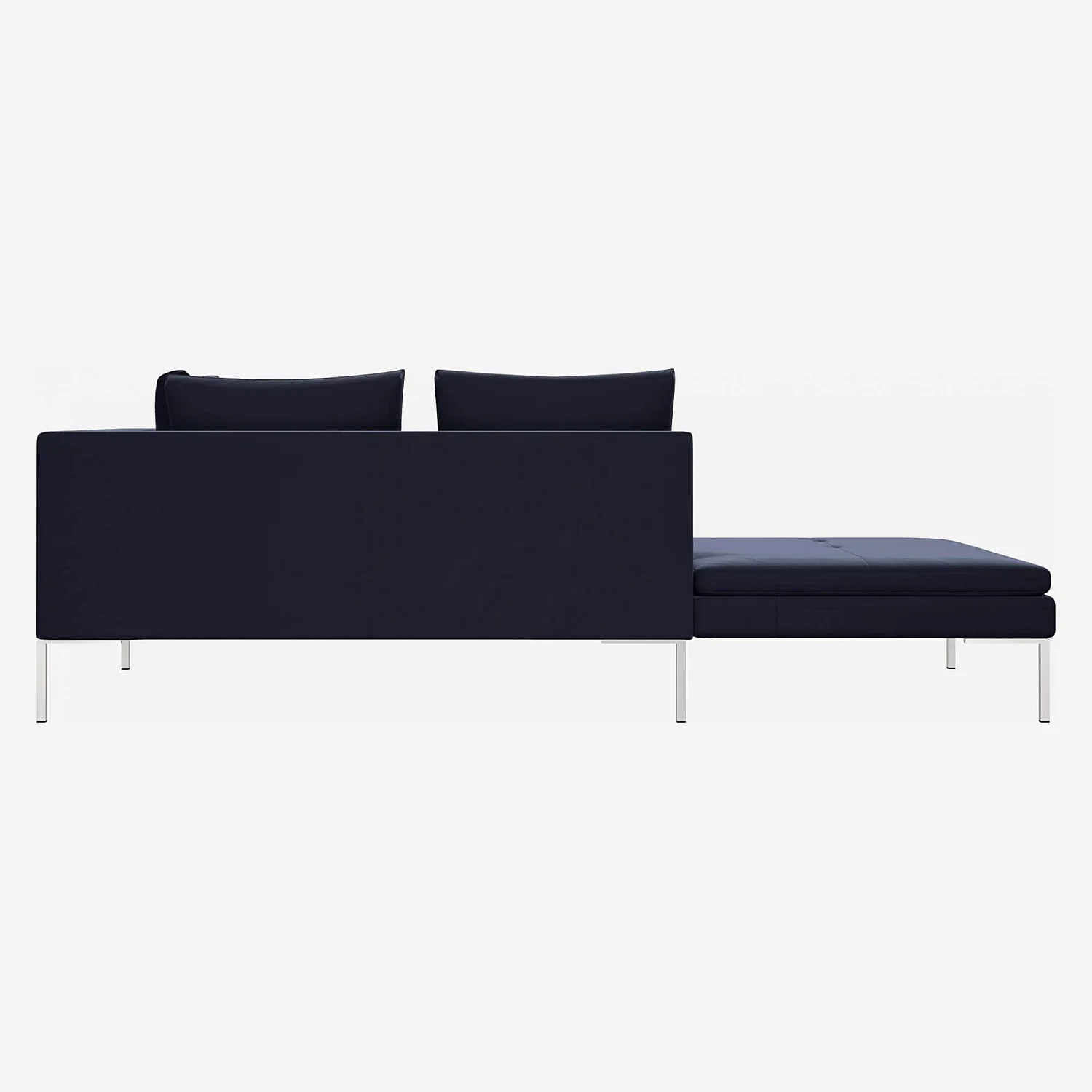 Méridienne gauche en velours - Bleu encre - 3