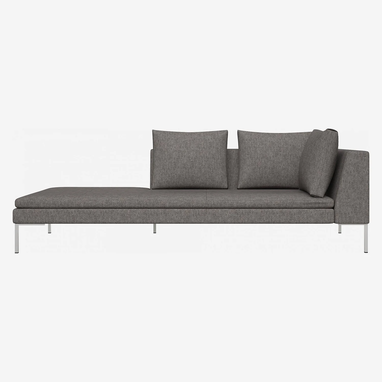 Chaise longue izquierda de tela Bellagio - Gris noche - 1