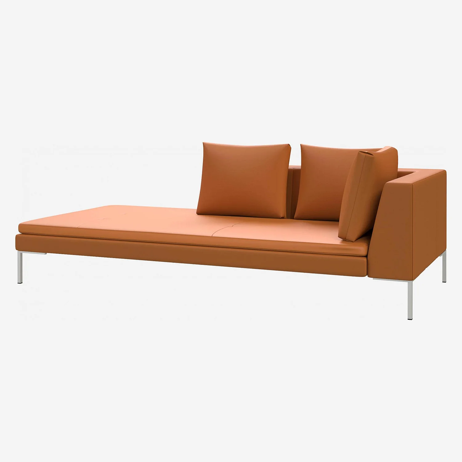 Chaiselongue, links aus Savoy-Leder - Cognacbraun - 1