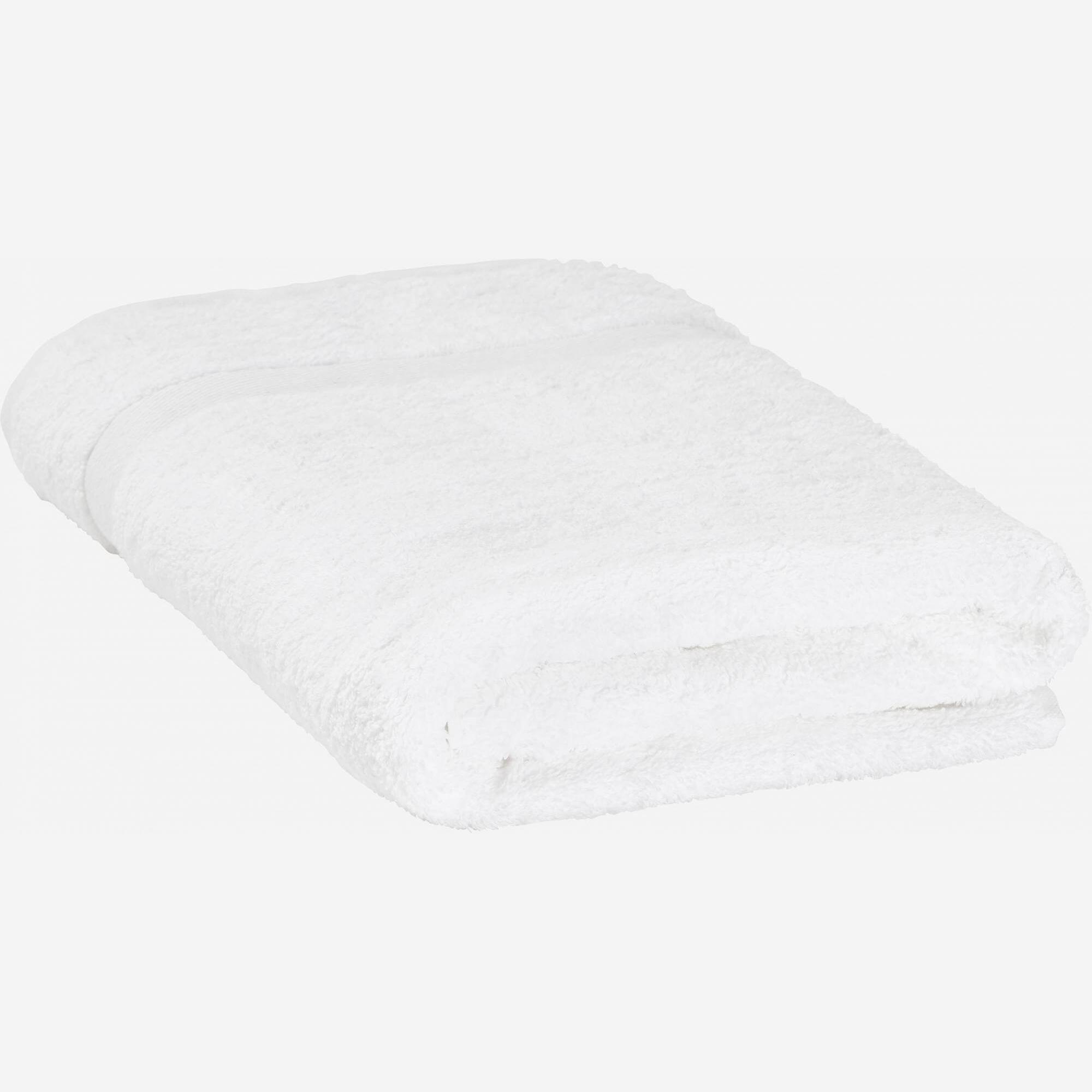 Serviette de toilette en coton - 50 x 100 cm - Blanc