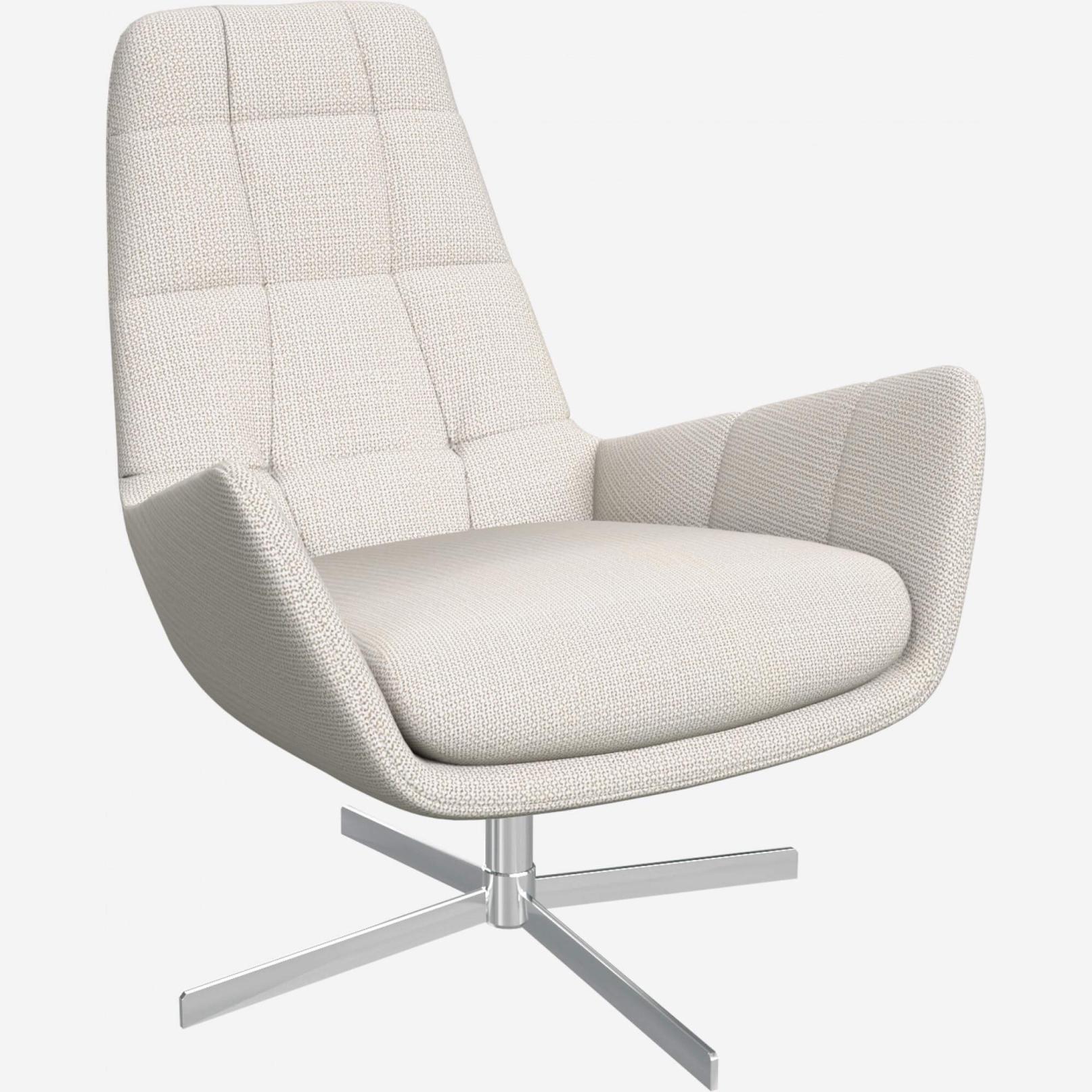 Fauteuil en tissu Fasoli - Blanc - Pied étoile