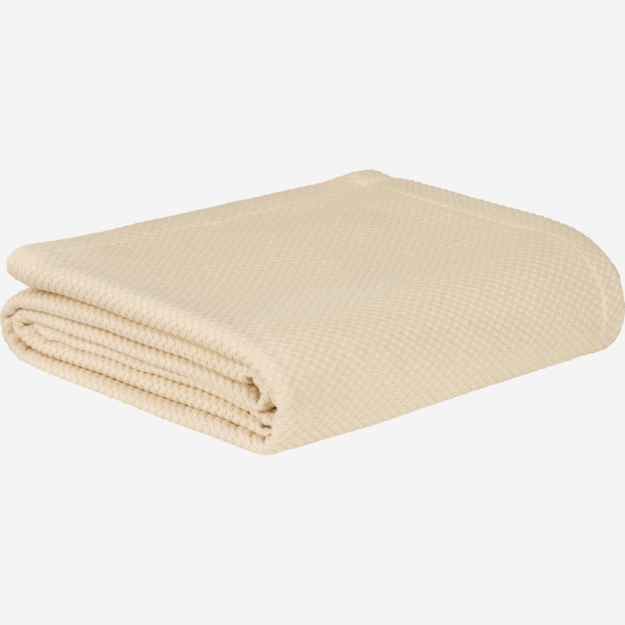 Dessus de lit en coton égyptien - 230 x 260 cm - Beige