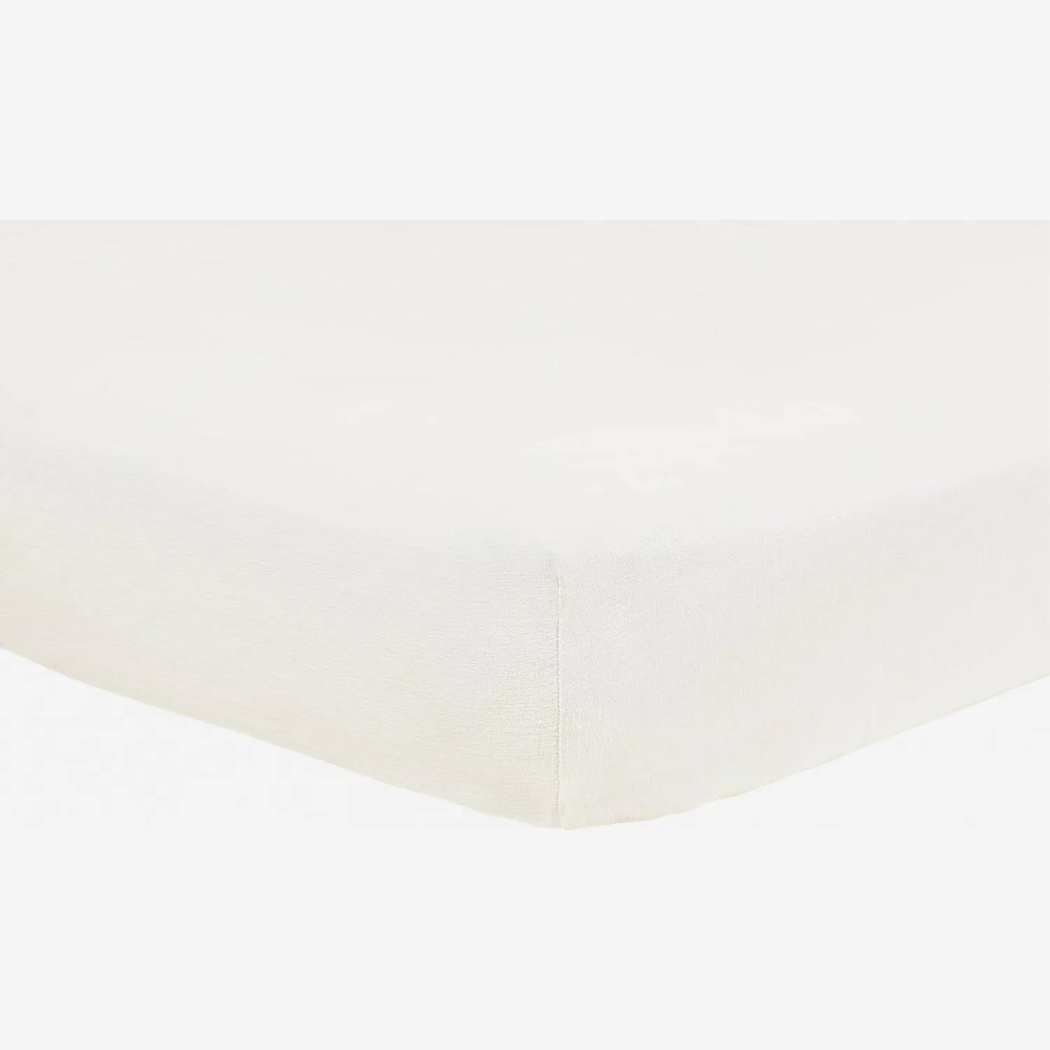 Drap housse en lin - 140 x 200 cm - Blanc