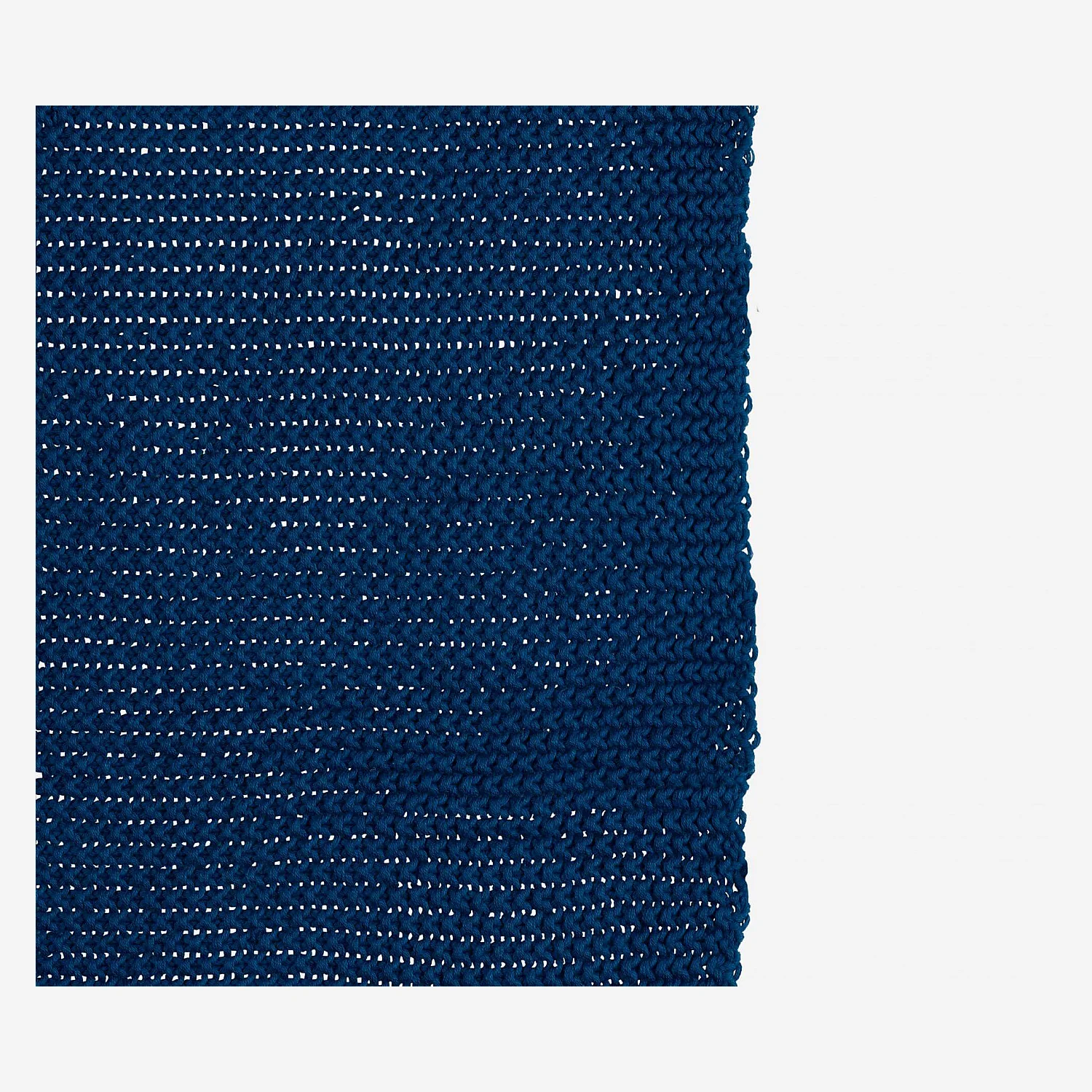 Plaid tricoté en coton - 130 x 170 cm - Bleu - 1