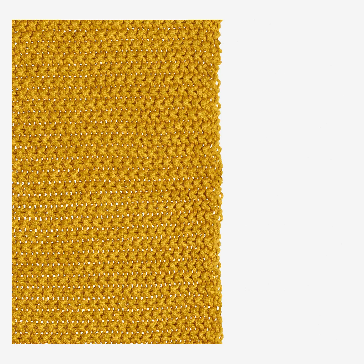 Plaid gebreid van katoen - 130 x 170 cm - Mosterdgeel - 2