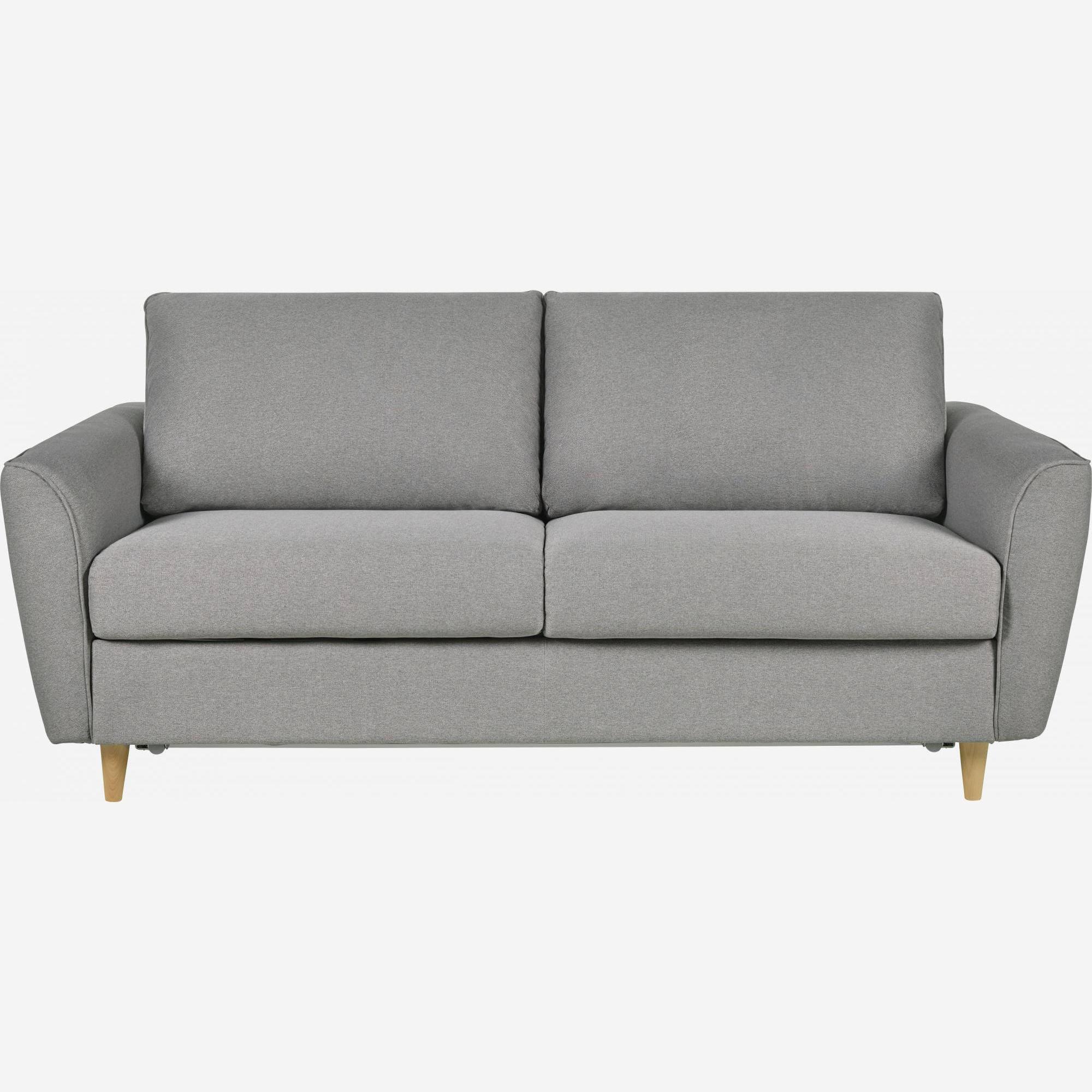 3-Sitzer-Schlafsofa aus Stoff mit Lattenrost - Graubraun