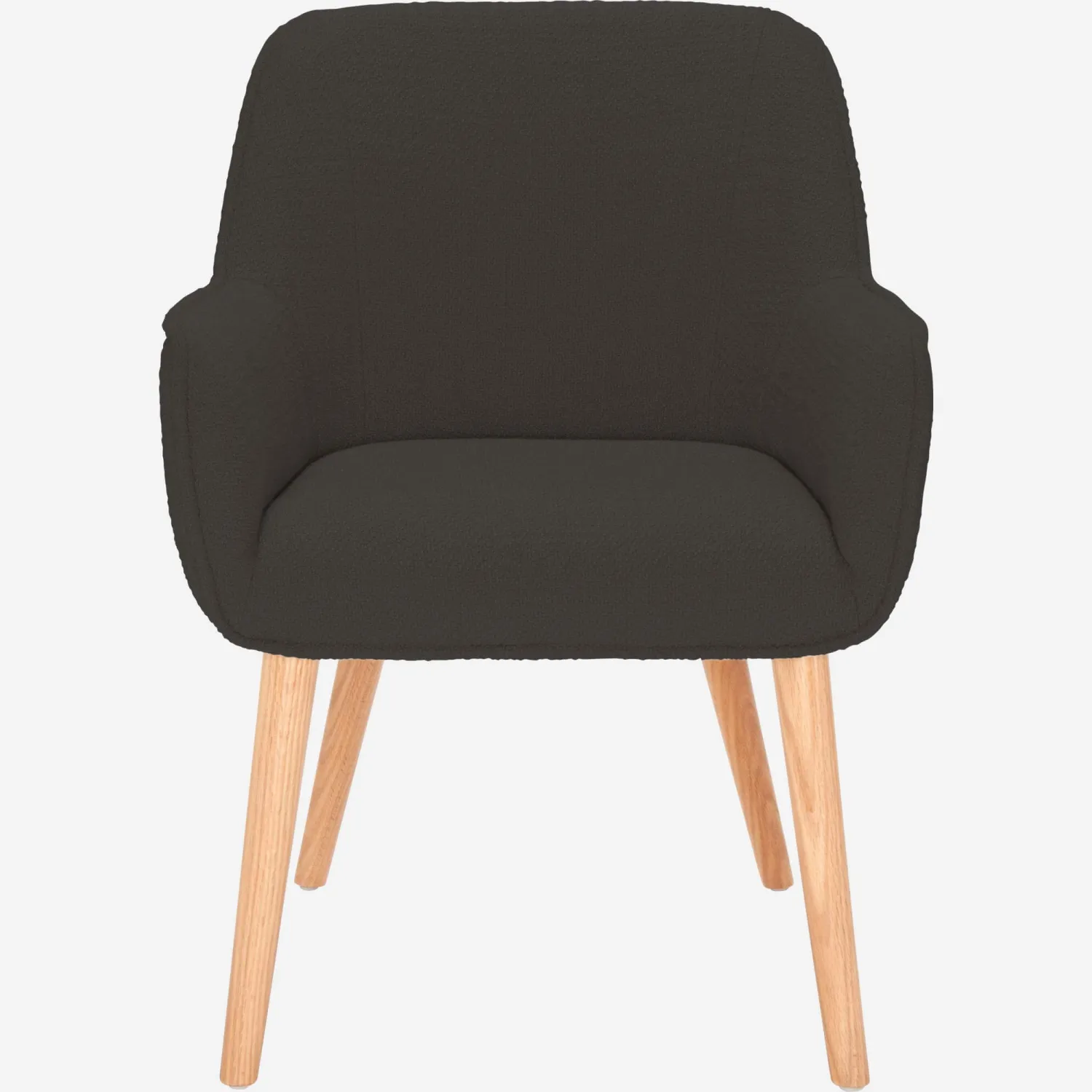 Sedia in tessuto grigio e gambe in rovere