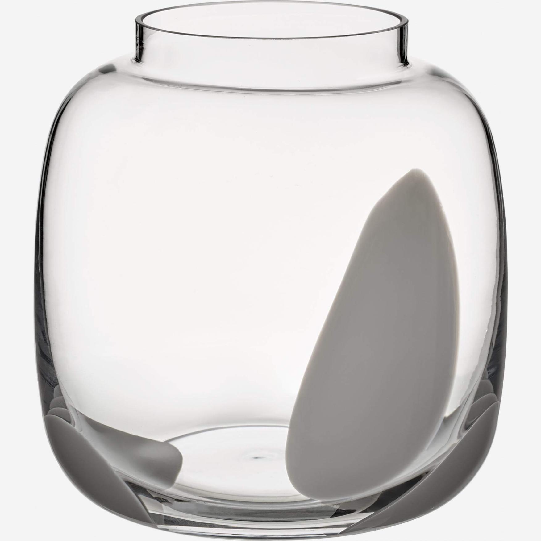 LAUREL/VASE VERRE POINTS BLANC