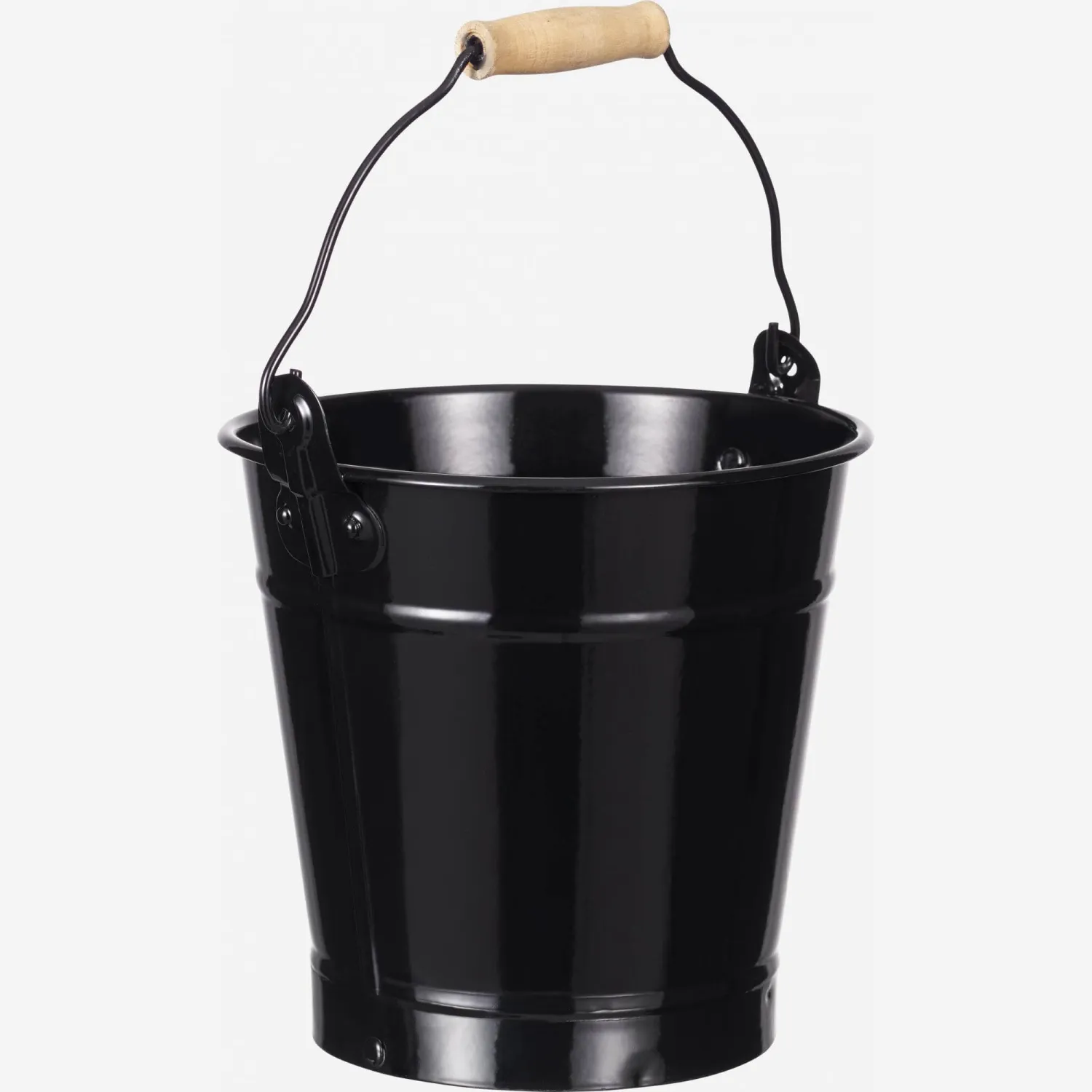 Cubo de acero galvanizado negro tamaño S