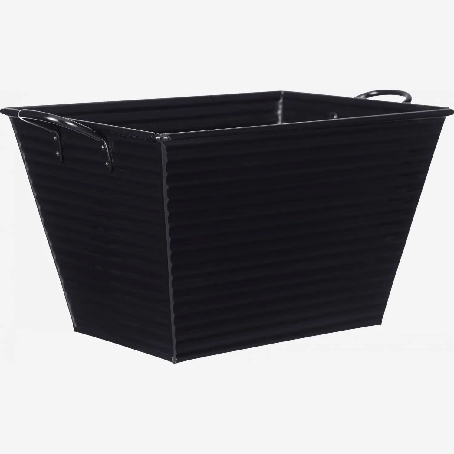 Blumenkasten aus verzinktem Stahl, schwarz, Größe S 