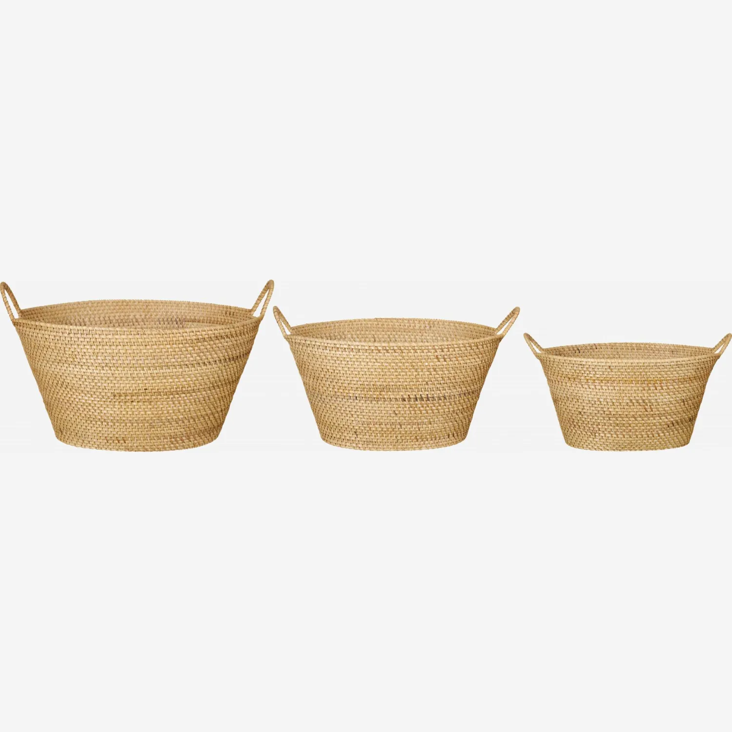 Lot de 3 paniers en rotin ovale