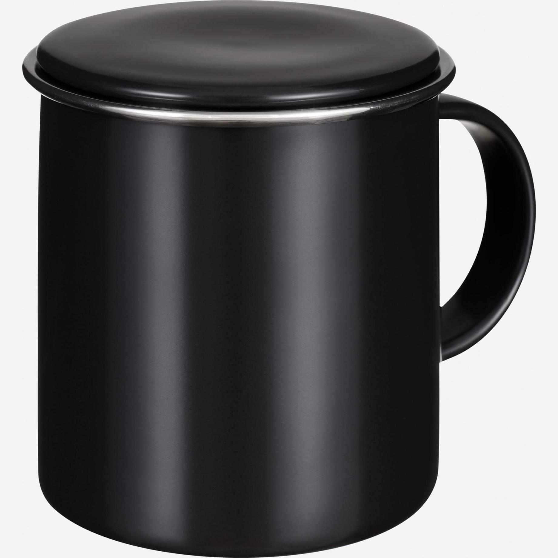 Black porcelain mug with filter