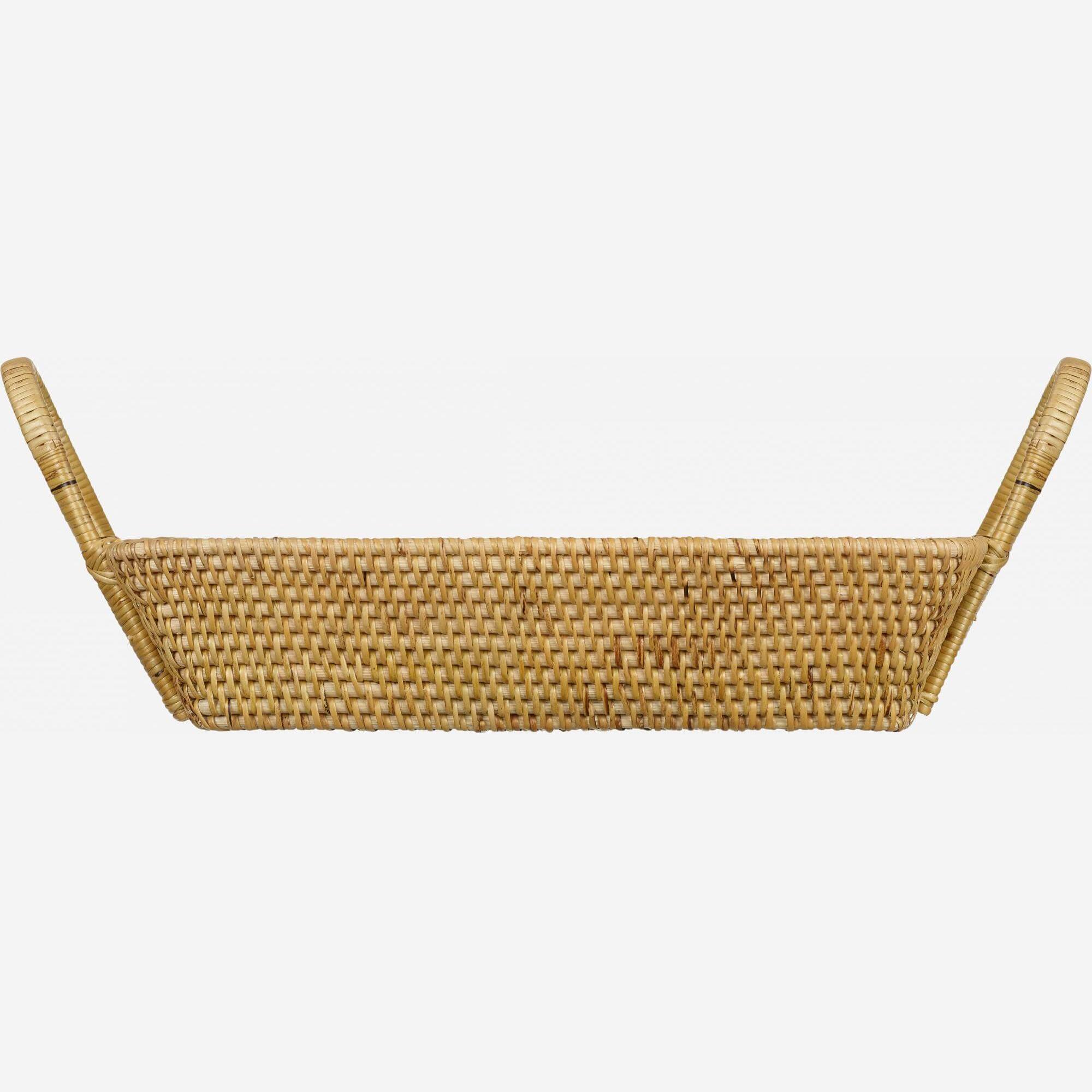 Rectangular rattan waste paper basket