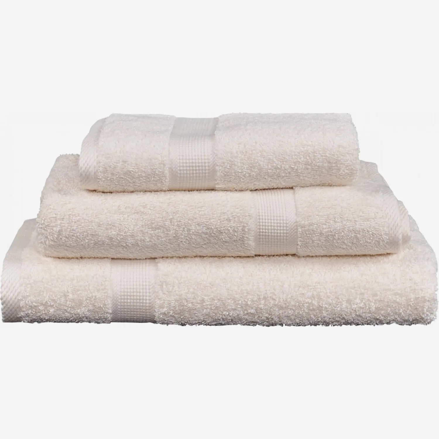 Serviette de toilette en coton - 50 x 90 cm -  Ecru