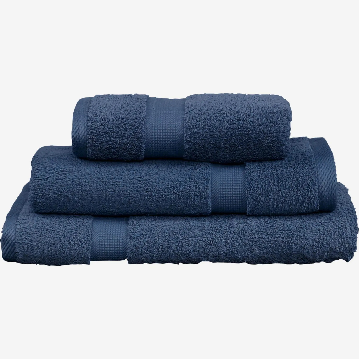 Serviette de toilette en coton - 50 x 90 cm -  Bleu