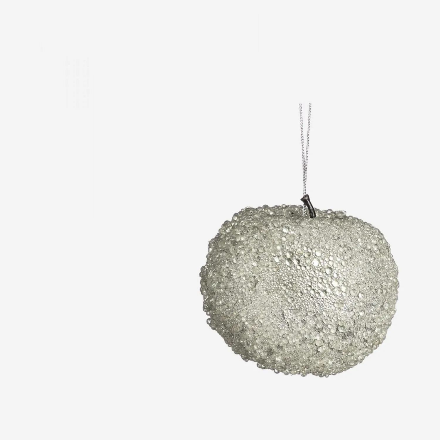 Ornement pomme 8cm argentée