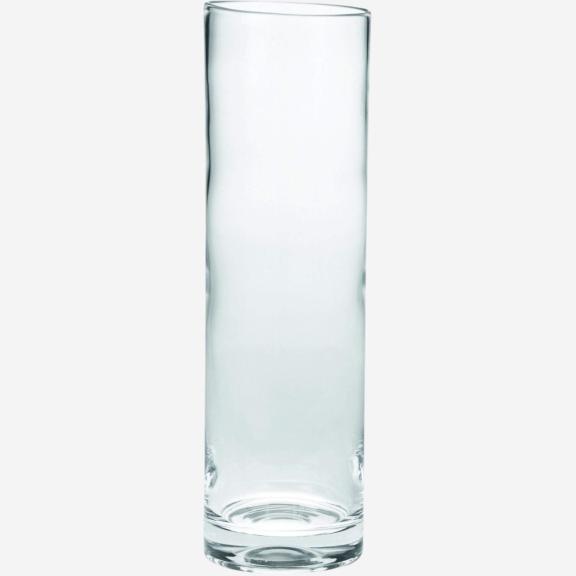 Zylindrische Vase, 52 cm, aus transparentem Glas