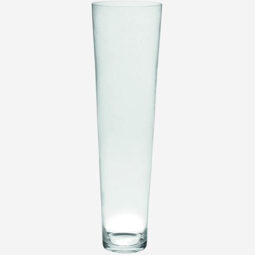 Vase conique 45cm en verre transparent petit modèle