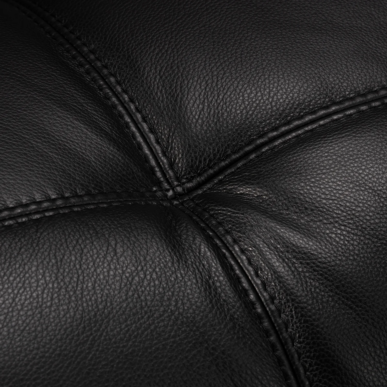 Fauteuil en cuir Savoy, bois plaqué noyer et aluminium poli - Noir obsidienne - 5