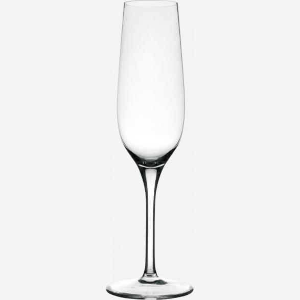 Set of 6 glass champagne flutes