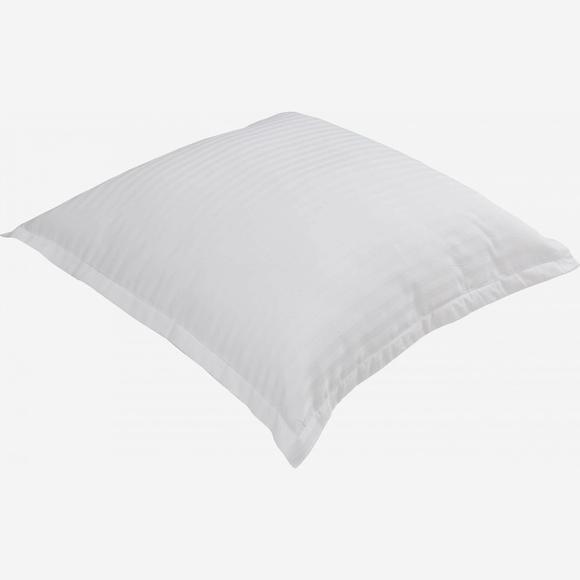 Taie d'oreiller en satin de coton - 65 x 65 cm - Blanc