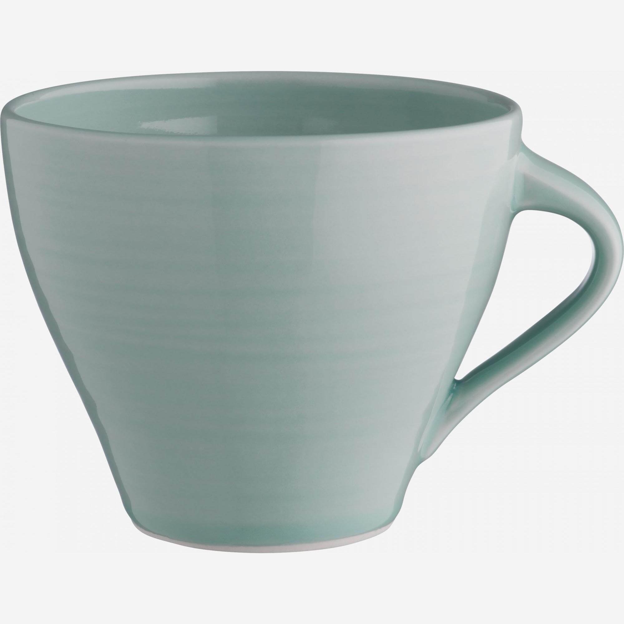 Mug en grès verni vert