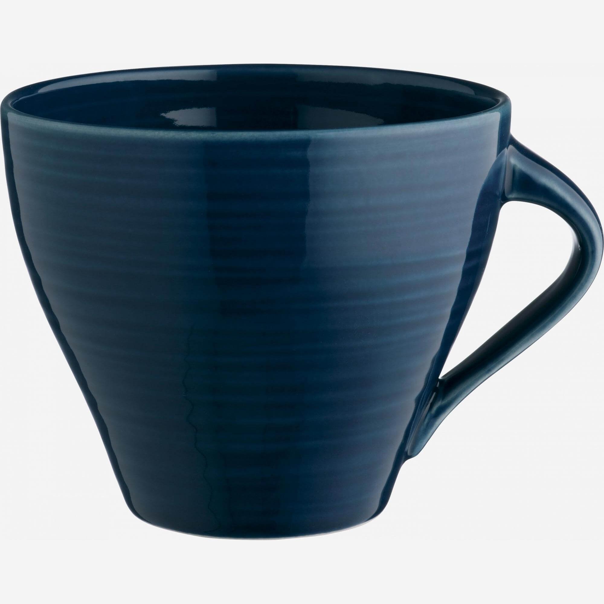 Taza de gres barniz azul noche