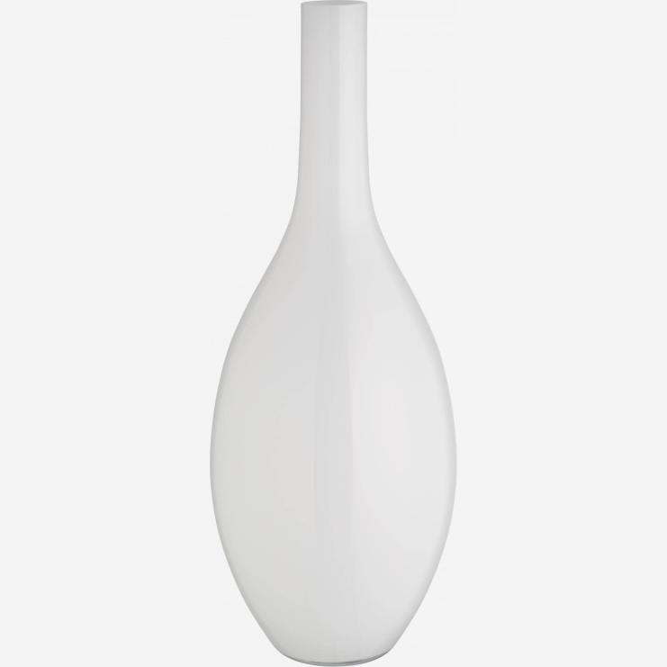 Vase, 70cm, aus gehärtetem Glas, weiß