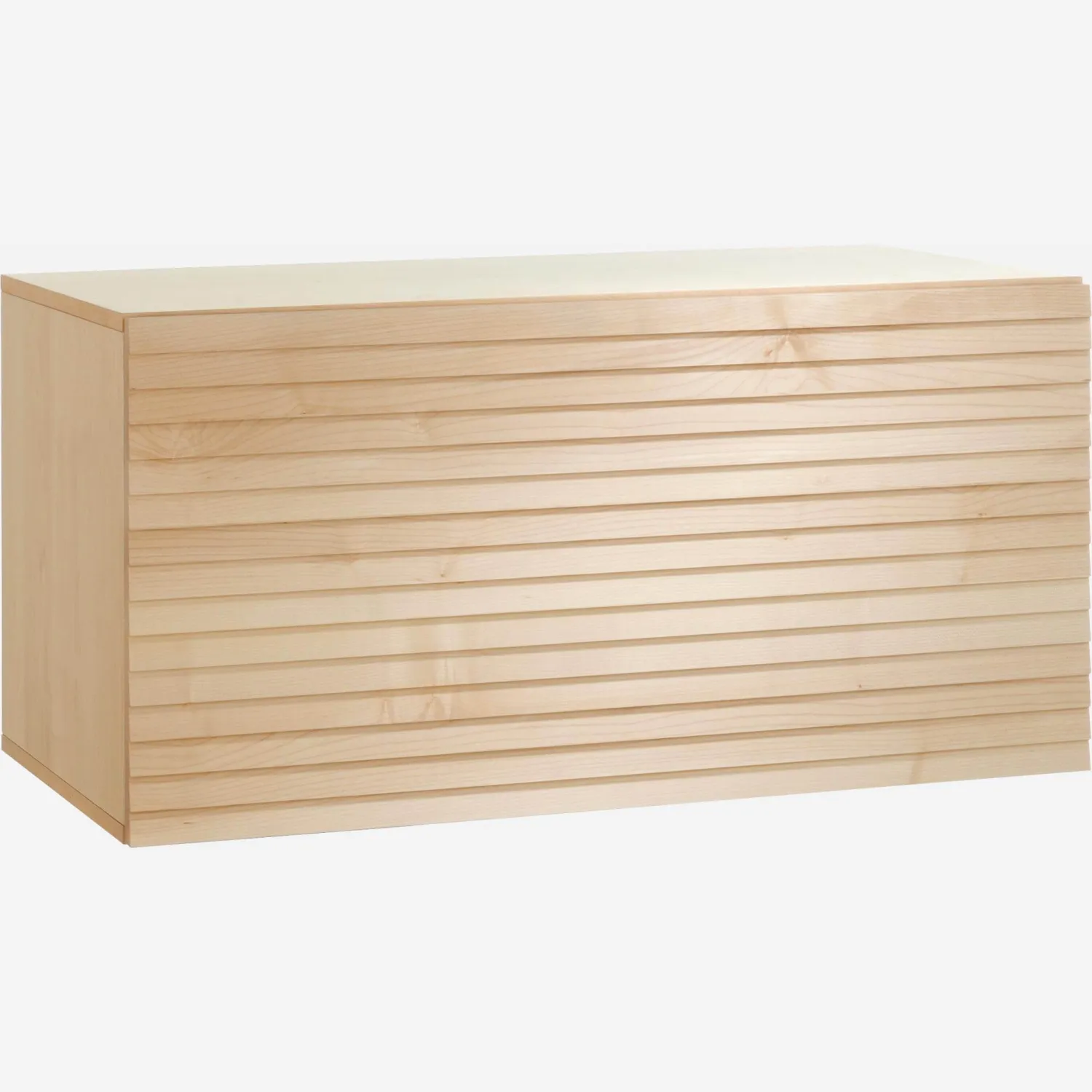 Grand caisson de rangement modulaire à lattes - Bois clair - Design by James Patterson
