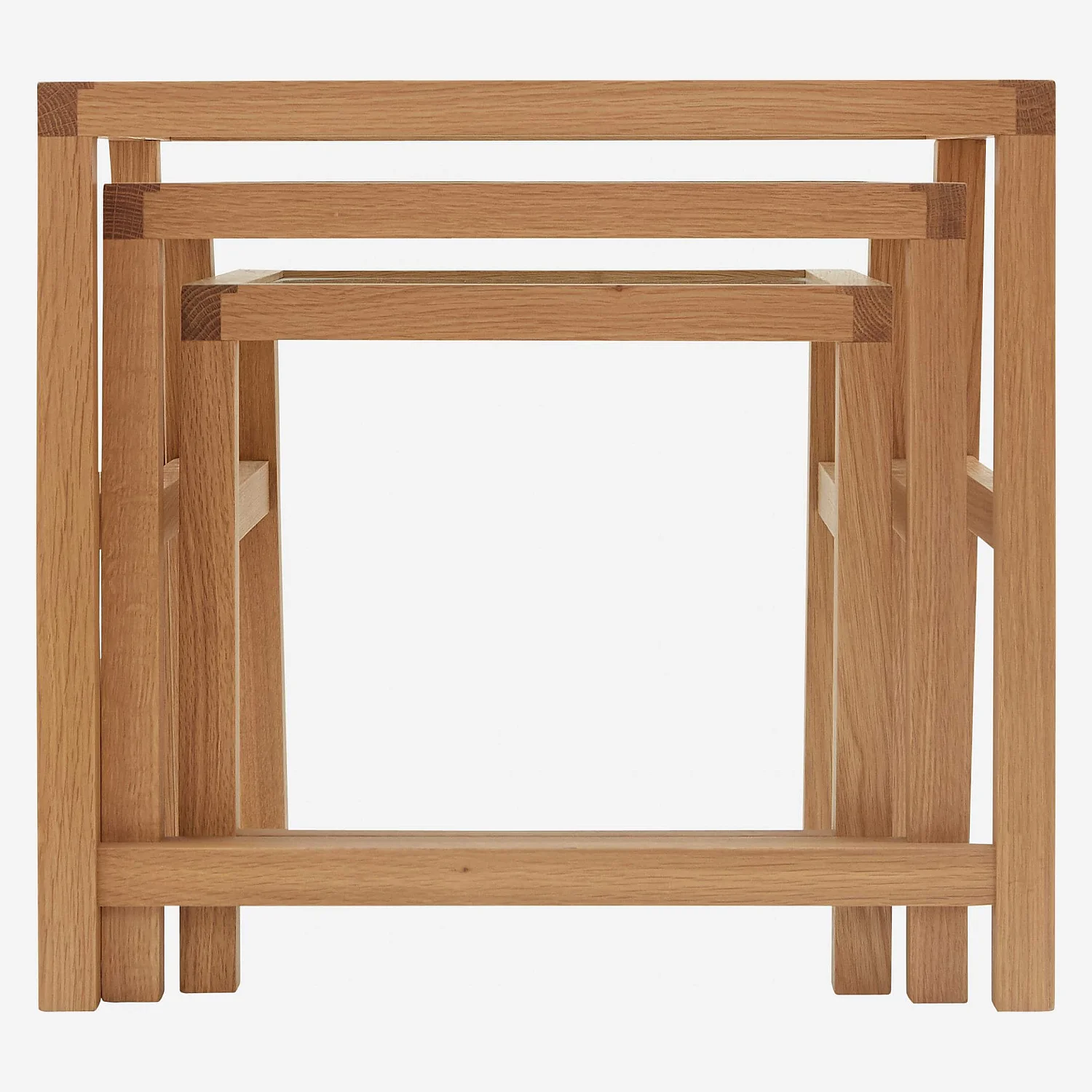 Tables gigognes en chêne et en verre - 5