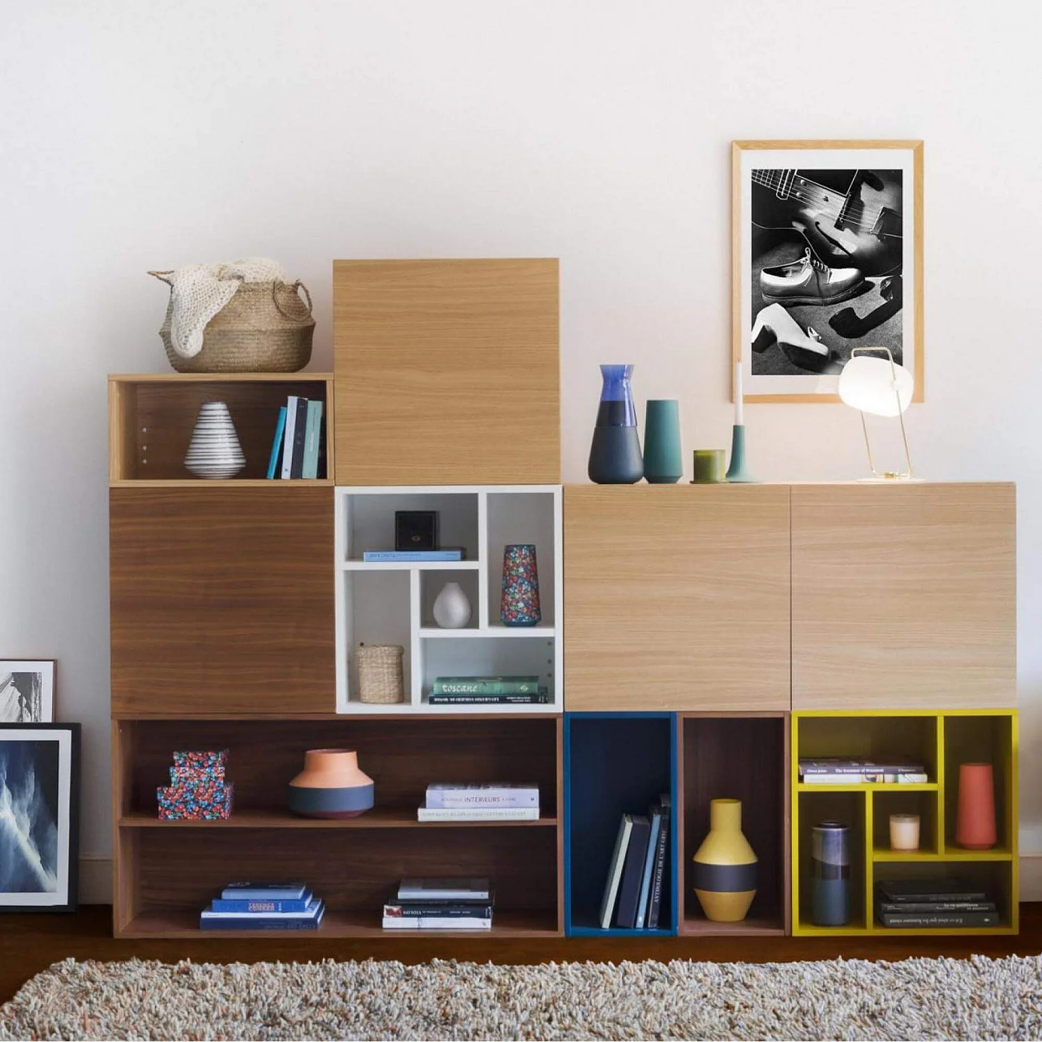 Caisson cube ouvert - Bleu - Design by Hélèna Pille - 1