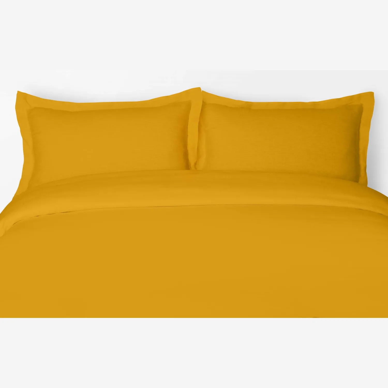 Housse de couette en lin - 200 x 200 cm - Jaune moutarde
