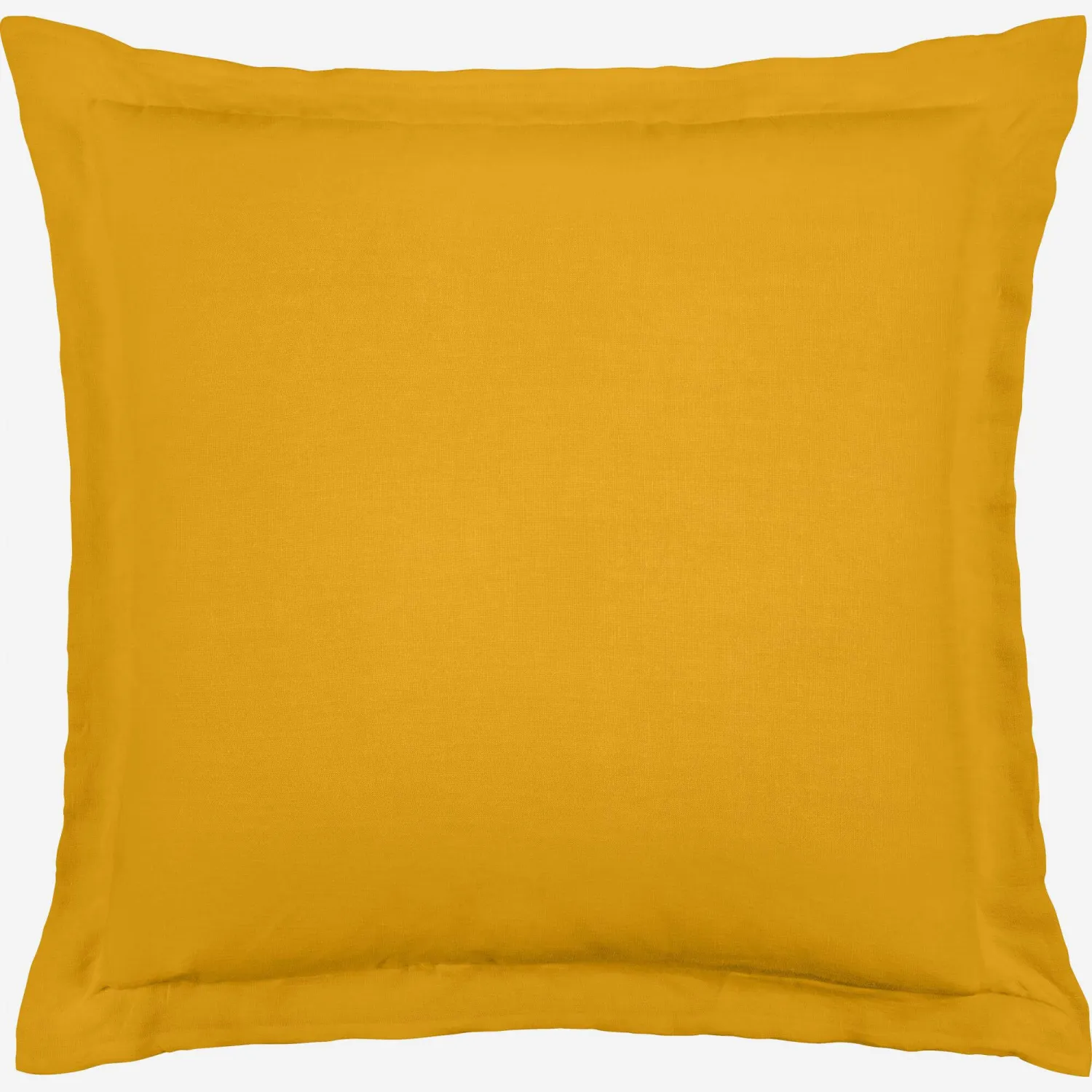 Taie d'oreiller en lin - 65 x 65 cm - Jaune moutarde