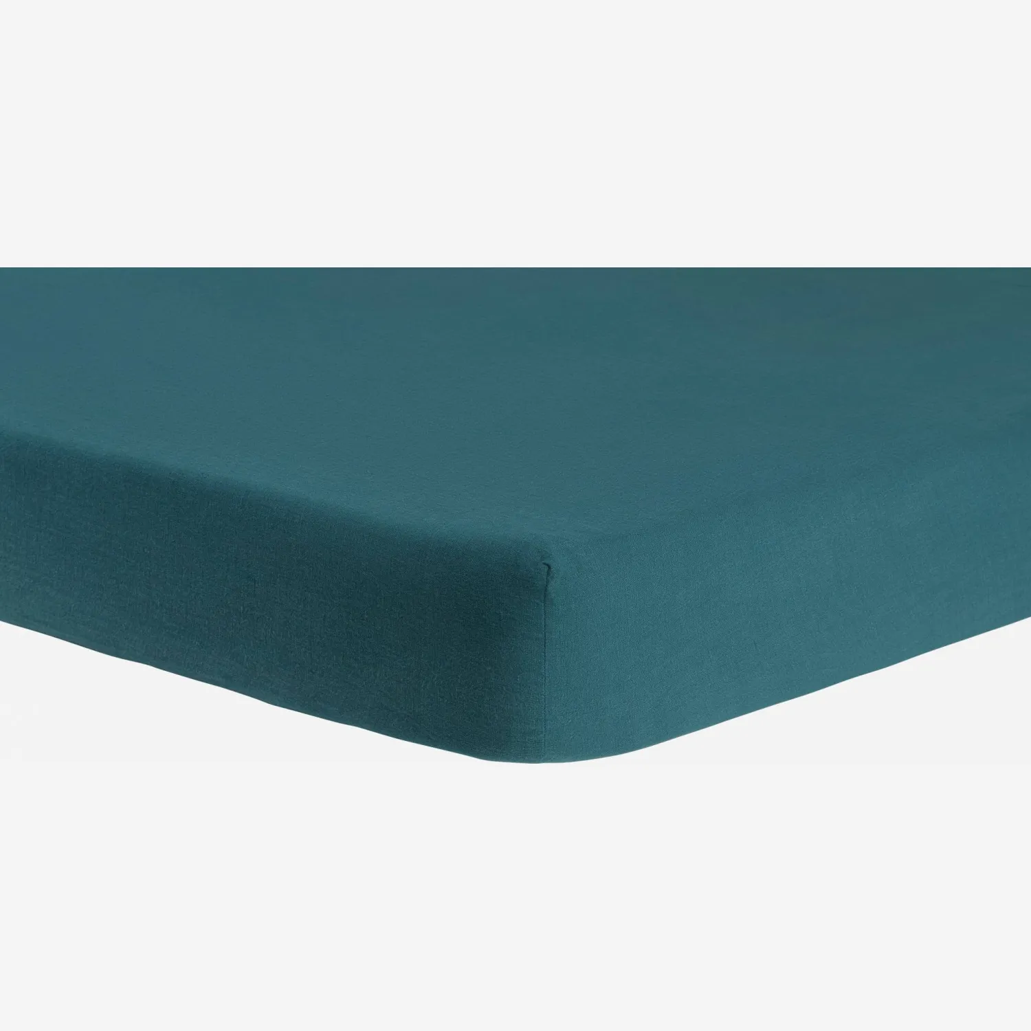 Drap housse en lin - 140 x 200 cm - Vert