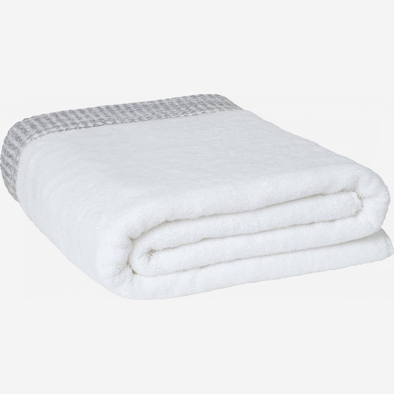 Serviette de toilette en coton - 70 x 140 cm - Blanc