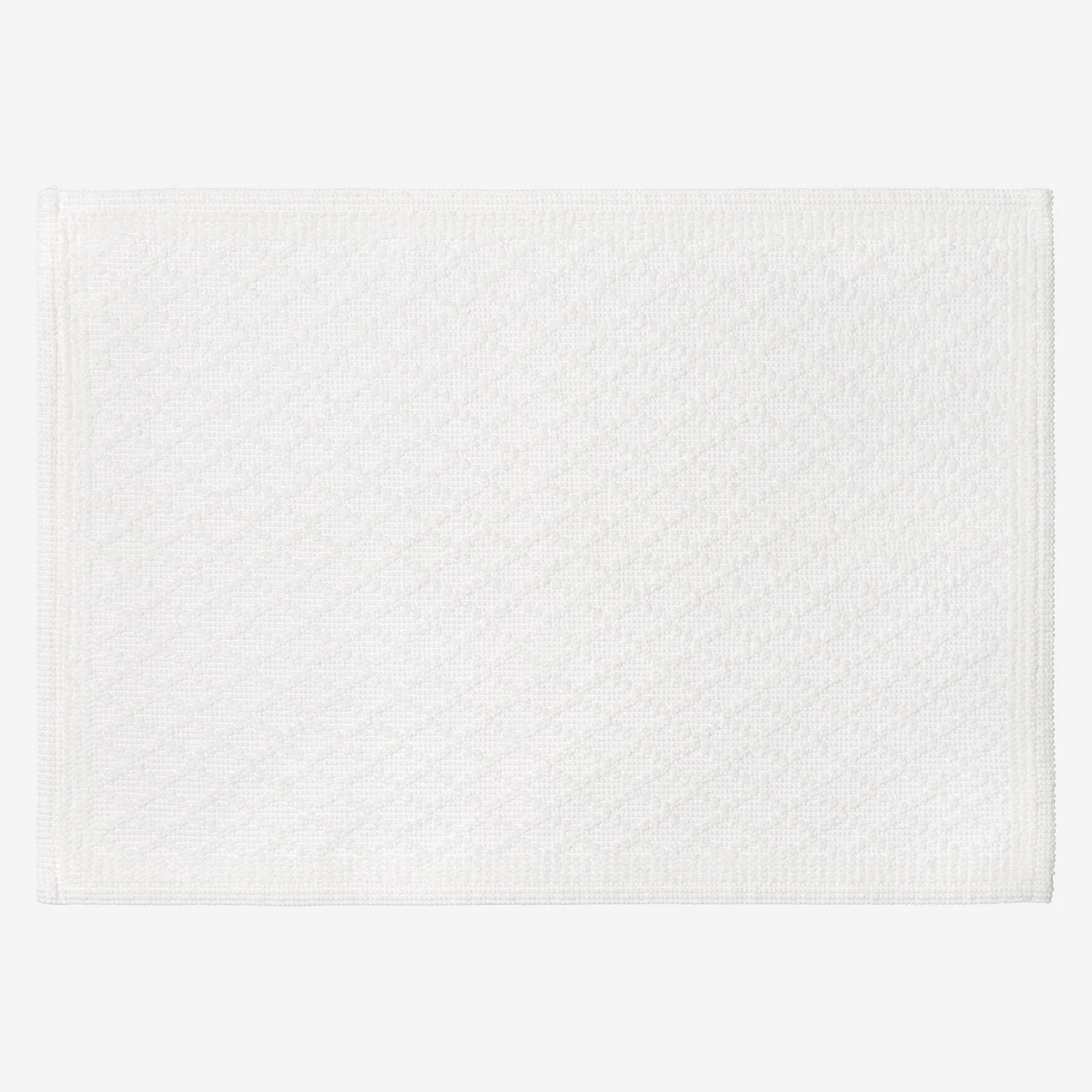 Tapis de bain en coton - 50 x 70 cm - Blanc - 1