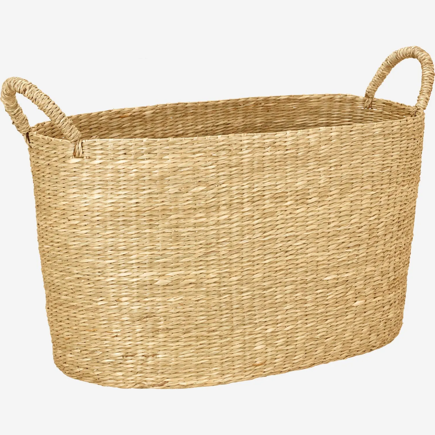 Panier en jonc de mer - 46 x 46 x 31 cm - Naturel