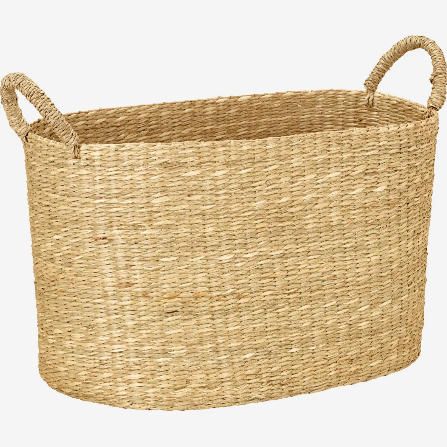 Panier en jonc de mer - 42 x 42 x 32 cm - Naturel