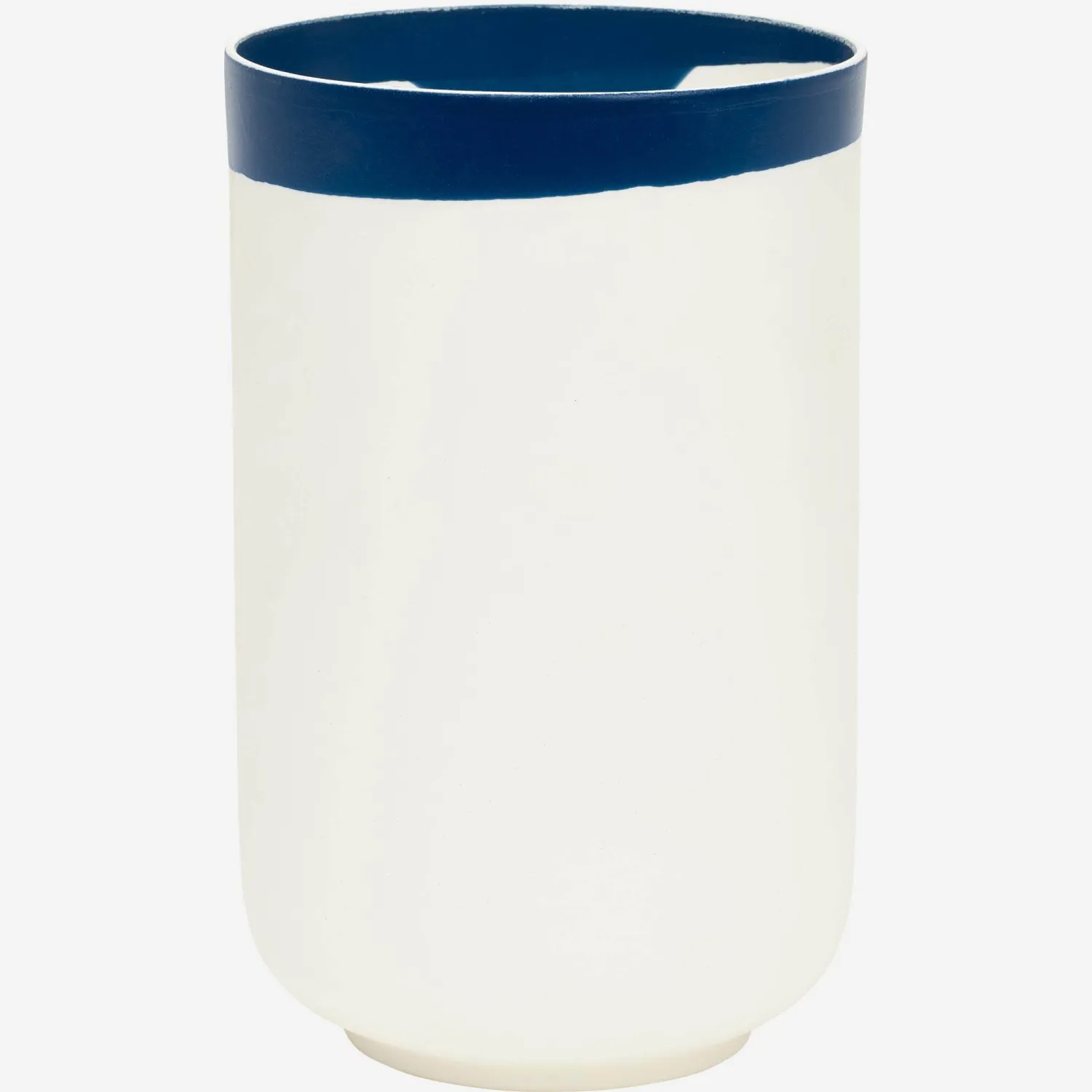 Vase - Porcelaine - 20 cm- Bord bleu