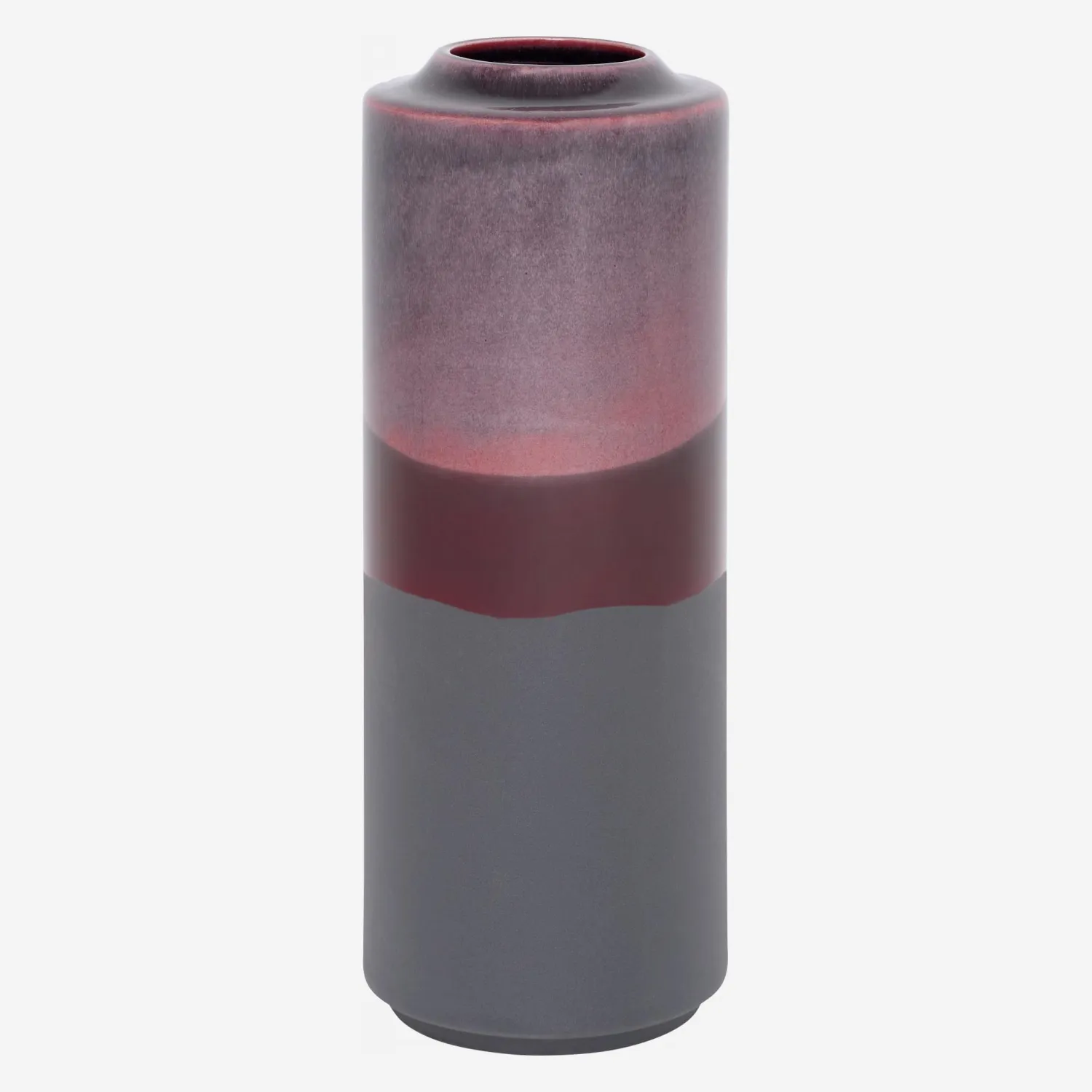 Hohe Vase aus Fayence, braun - 1